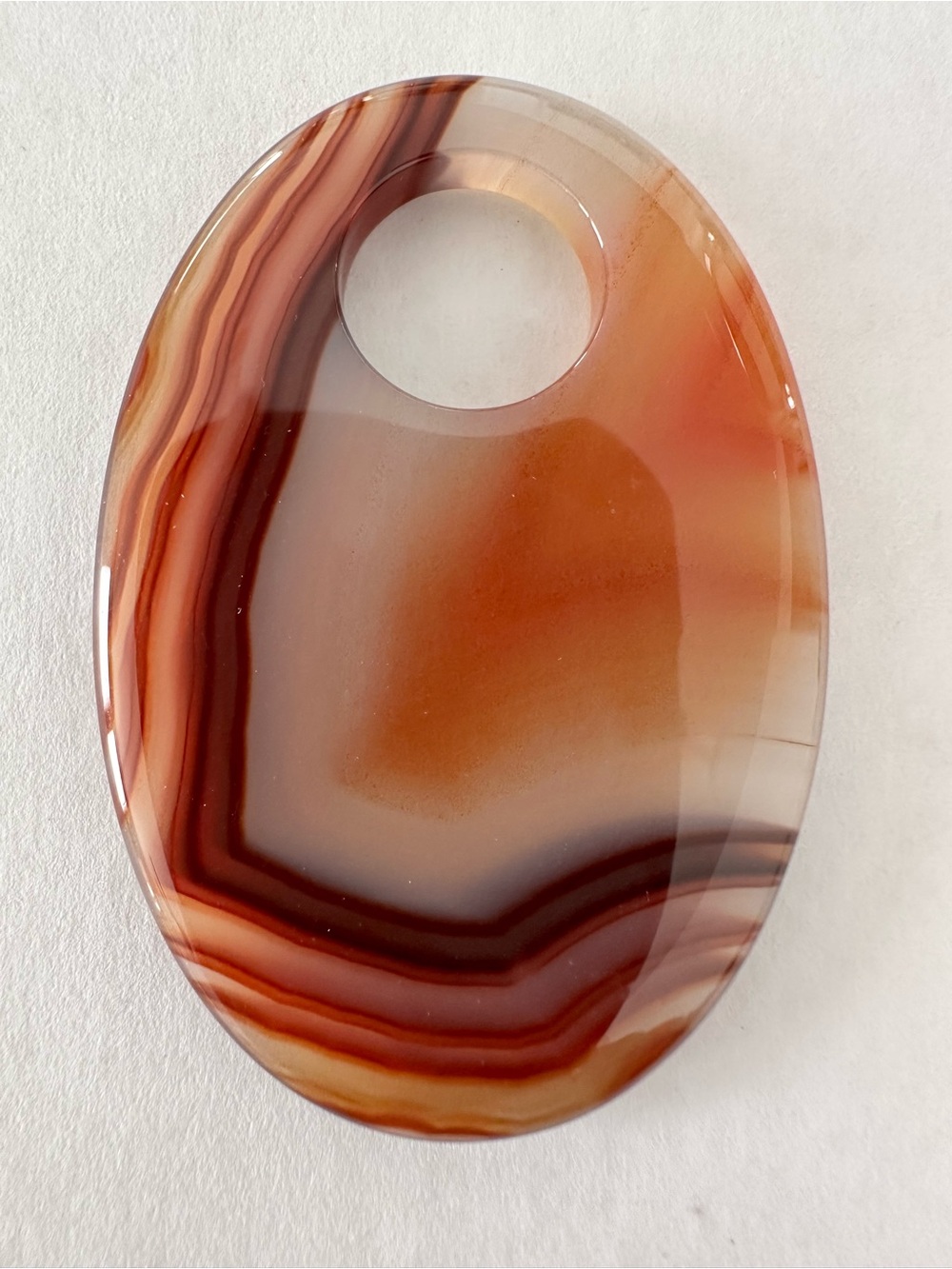 Brown and Cream Agate Pendant Necklace - Natural Stone Accent